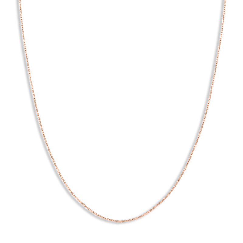 Main Image 1 of Diamond-Cut Solid Cable Chain Necklace 14K Rose Gold 18" 1.15mm