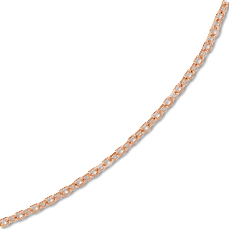 Main Image 2 of Diamond-Cut Solid Cable Chain Necklace 14K Rose Gold 18" 1.15mm