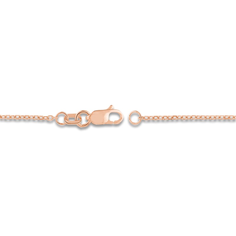 Main Image 3 of Diamond-Cut Solid Cable Chain Necklace 14K Rose Gold 18" 1.15mm