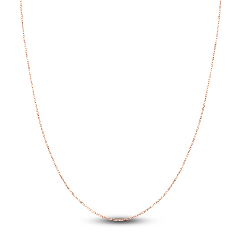 Main Image 1 of Diamond-Cut Solid Cable Chain Necklace 14K Rose Gold 20" 1.15mm