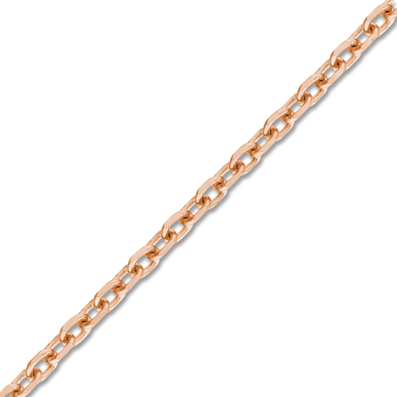 Main Image 2 of Diamond-Cut Solid Cable Chain Necklace 14K Rose Gold 20" 1.15mm