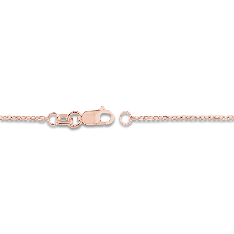 Main Image 3 of Diamond-Cut Solid Cable Chain Necklace 14K Rose Gold 20" 1.15mm