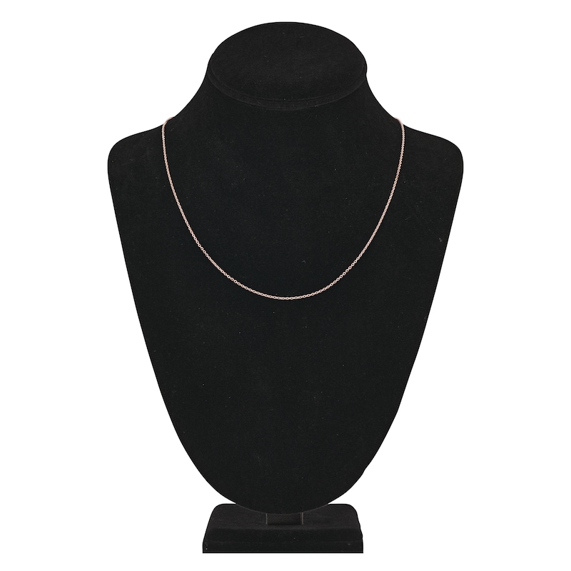 Main Image 4 of Diamond-Cut Solid Cable Chain Necklace 14K Rose Gold 20" 1.15mm