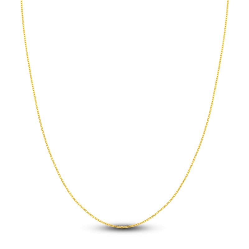 Main Image 1 of Diamond-Cut Solid Cable Chain Necklace 14K Yellow Gold 16" 1.15mm