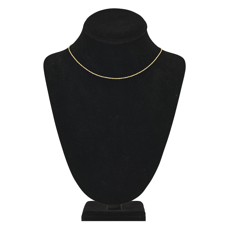 Main Image 4 of Diamond-Cut Solid Cable Chain Necklace 14K Yellow Gold 16" 1.15mm