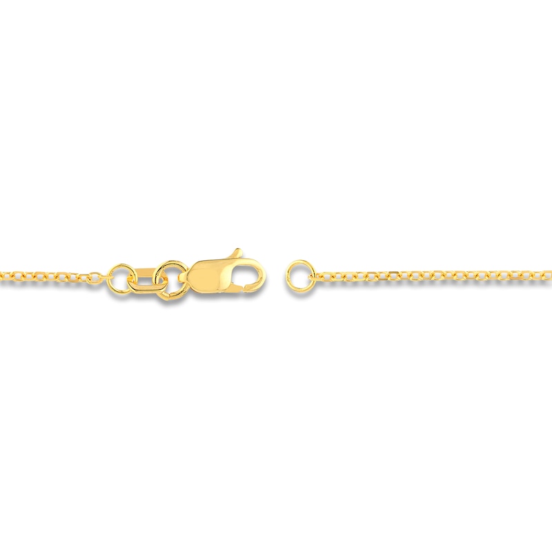 Main Image 3 of Diamond-Cut Solid Cable Chain Necklace 14K Yellow Gold 18" 1.15mm