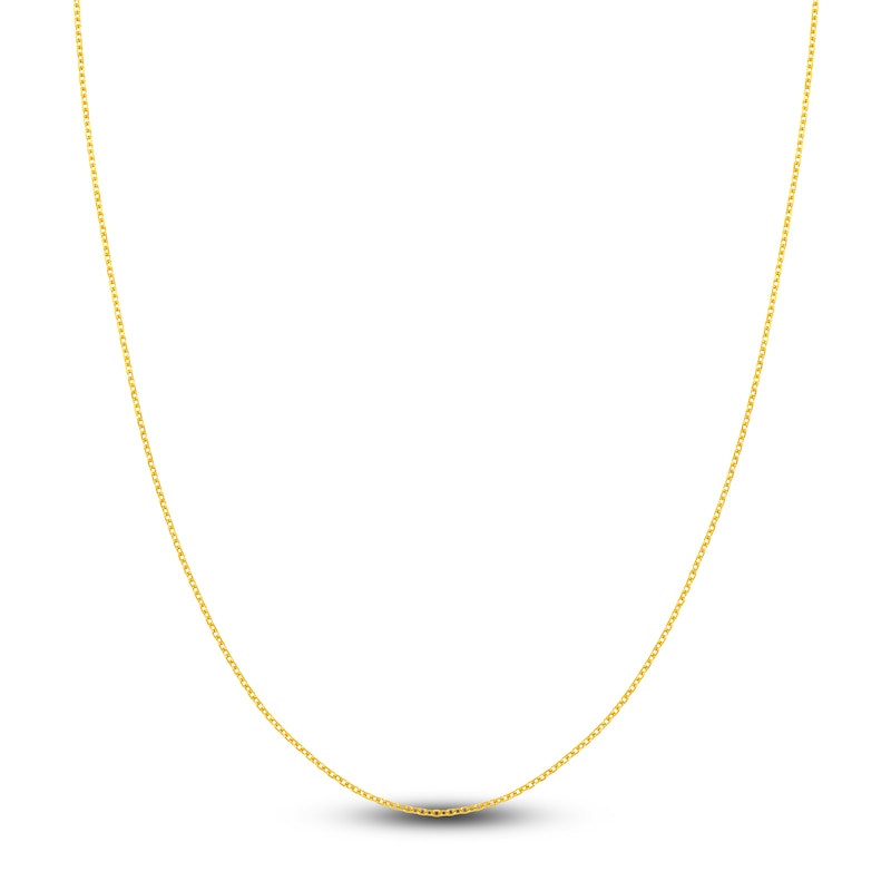 Main Image 1 of Diamond-Cut Solid Cable Chain Necklace 14K Yellow Gold 24" 1.15mm