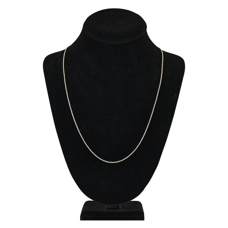 Main Image 4 of Diamond-Cut Solid Cable Chain Necklace 14K Yellow Gold 24" 1.15mm