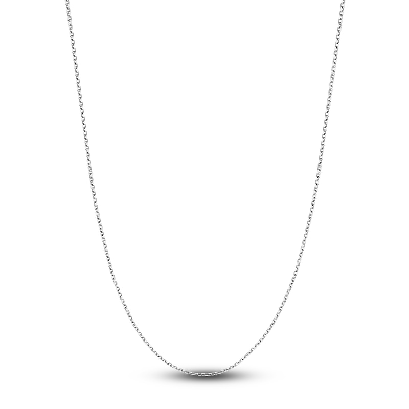 Main Image 1 of Diamond-Cut Solid Cable Chain Necklace 14K White Gold 18" 1.5mm