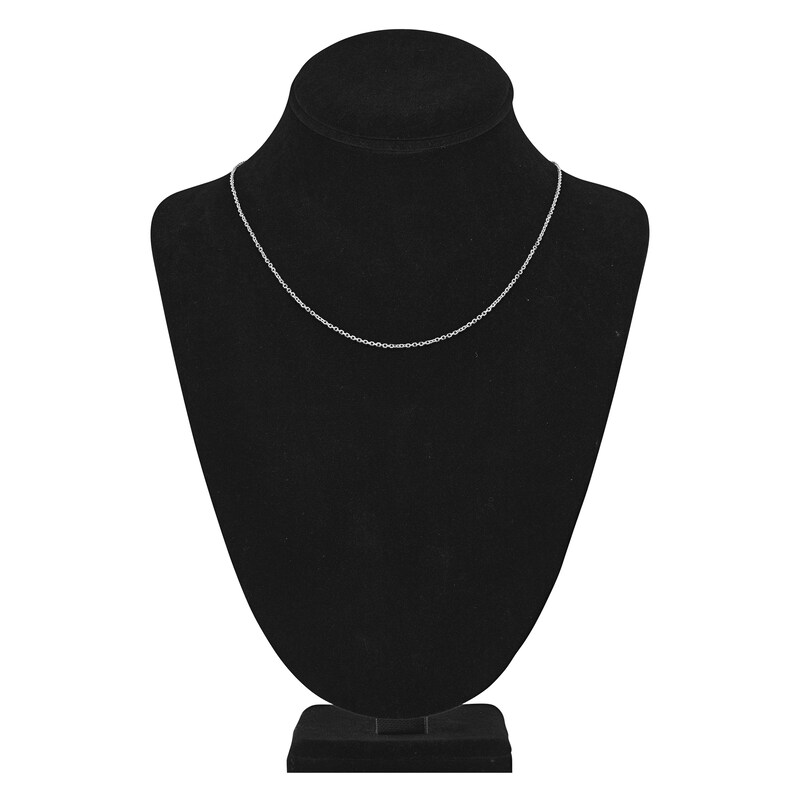 Main Image 4 of Diamond-Cut Solid Cable Chain Necklace 14K White Gold 18" 1.5mm