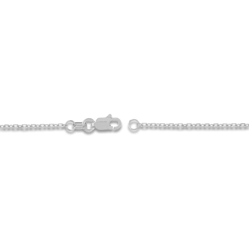 Main Image 3 of Diamond-Cut Solid Cable Chain Necklace 14K White Gold 20" 1.5mm