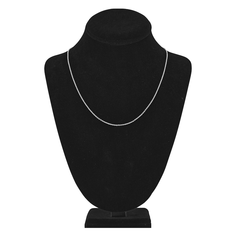 Main Image 4 of Diamond-Cut Solid Cable Chain Necklace 14K White Gold 20" 1.5mm