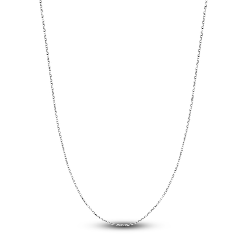 Main Image 1 of Diamond-Cut Solid Cable Chain Necklace 14K White Gold 30" 1.5mm