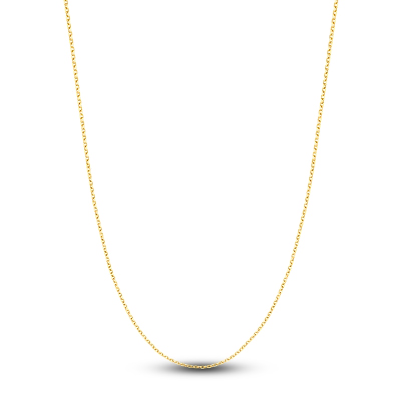 Main Image 1 of Diamond-Cut Solid Cable Chain Necklace 14K Yellow Gold 18" 1.5mm