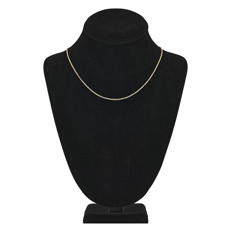 Main Image 4 of Diamond-Cut Solid Cable Chain Necklace 14K Yellow Gold 18" 1.5mm