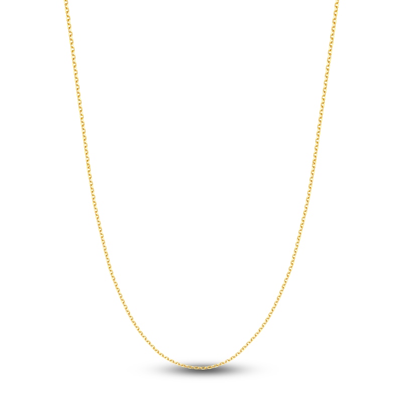 Main Image 1 of Diamond-Cut Solid Cable Chain Necklace 14K Yellow Gold 24" 1.5mm