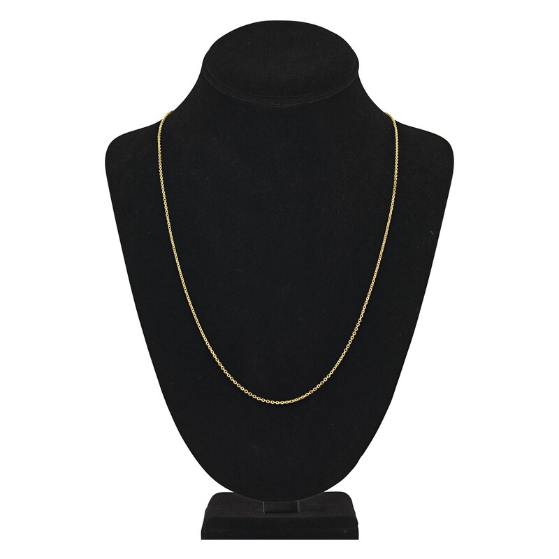 Main Image 4 of Diamond-Cut Solid Cable Chain Necklace 14K Yellow Gold 24" 1.5mm