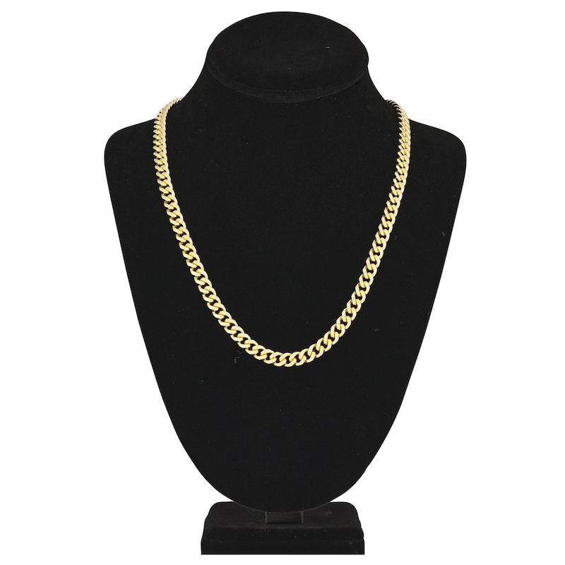 Main Image 4 of Hollow Curb Link Necklace 14K Yellow Gold 22" 7.4mm