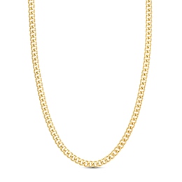 Hollow Curb Link Necklace 14K Yellow Gold 30" 7.4mm