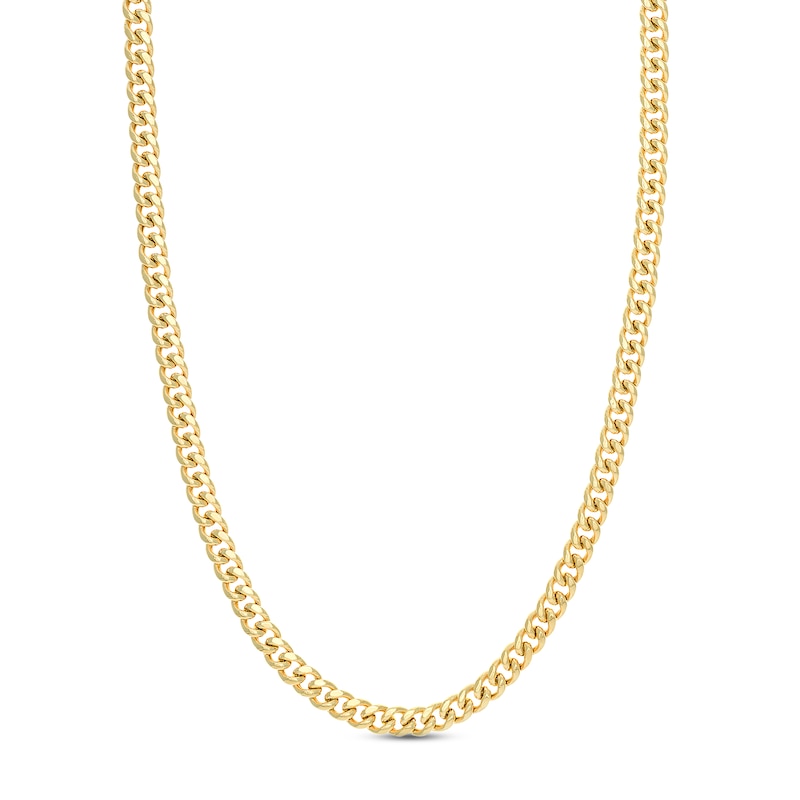 Main Image 1 of Hollow Curb Link Necklace 14K Yellow Gold 30" 7.4mm