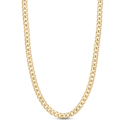 Hollow Curb Link Necklace 14K Yellow Gold 22" 10.5mm