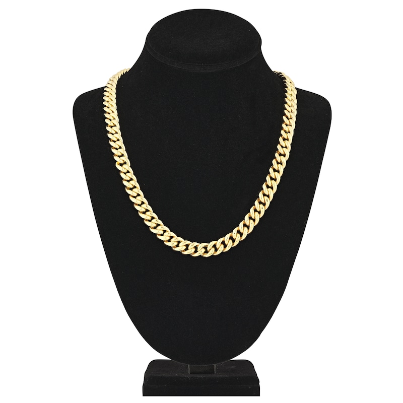 Main Image 4 of Hollow Curb Link Necklace 14K Yellow Gold 22" 10.5mm
