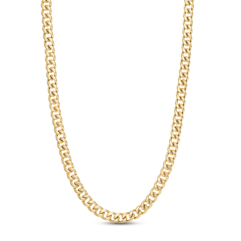 Main Image 1 of Hollow Curb Link Necklace 14K Yellow Gold 24&quot; 10.5mm