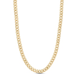 Hollow Curb Link Necklace 14K Yellow Gold 26" 10.5mm