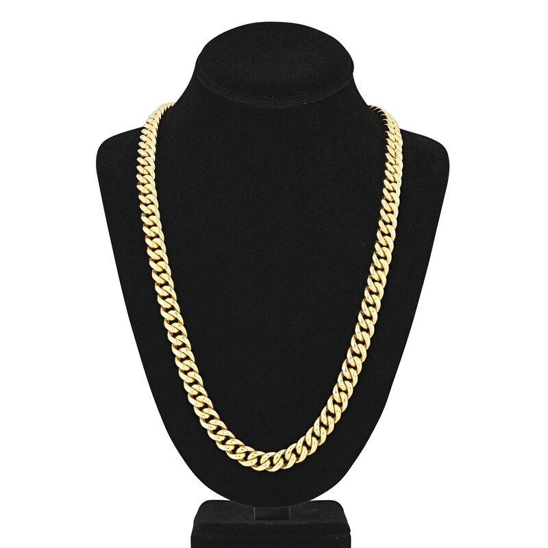 Main Image 4 of Hollow Curb Link Necklace 14K Yellow Gold 26" 10.5mm