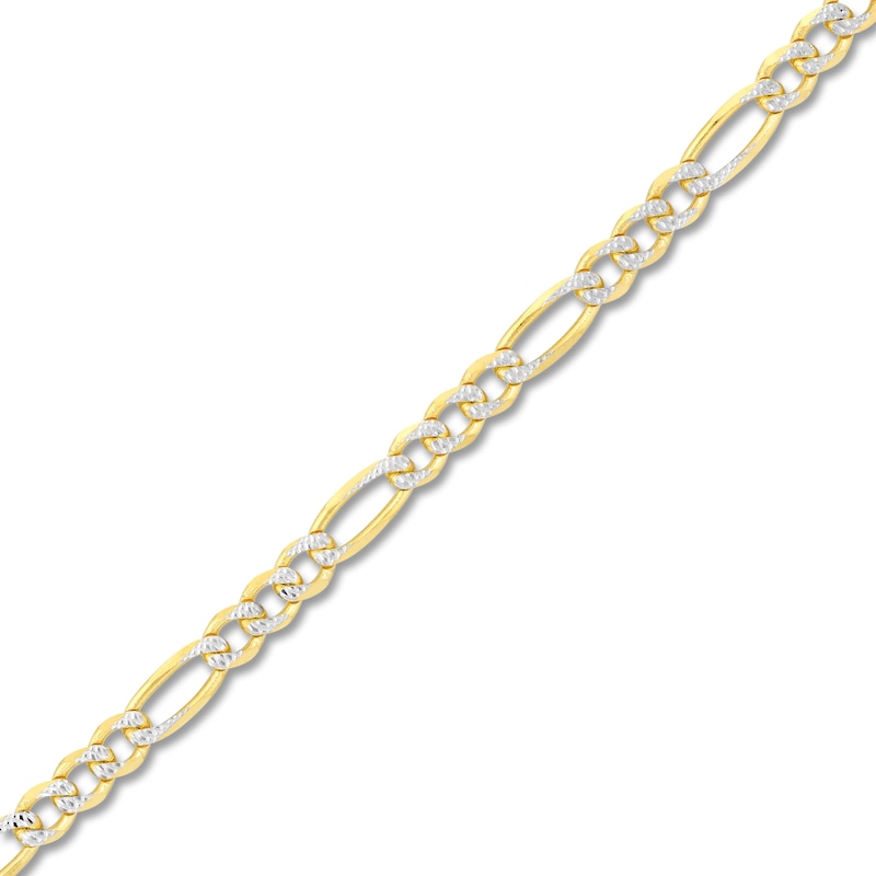 Main Image 2 of Solid Figaro Chain Necklace 14K Two-Tone Gold 18&quot; 3.9mm