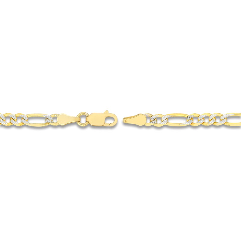 Main Image 3 of Solid Figaro Chain Necklace 14K Two-Tone Gold 18&quot; 3.9mm