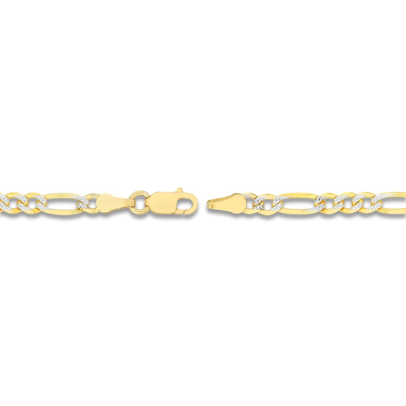 Main Image 3 of Solid Figaro Chain Necklace 14K Two-Tone Gold 20" 3.9mm