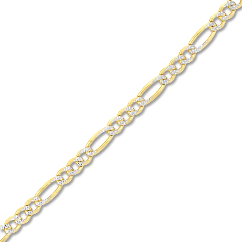 Main Image 2 of Solid Figaro Chain Necklace 14K Two-Tone Gold 22" 3.9mm