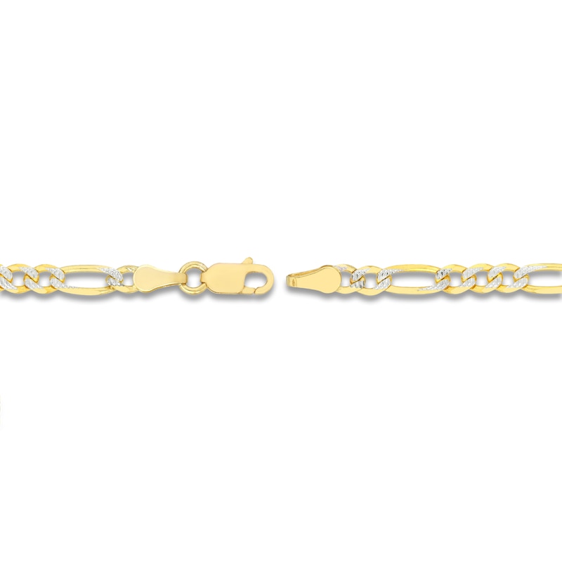 Main Image 3 of Solid Figaro Chain Necklace 14K Two-Tone Gold 22" 3.9mm