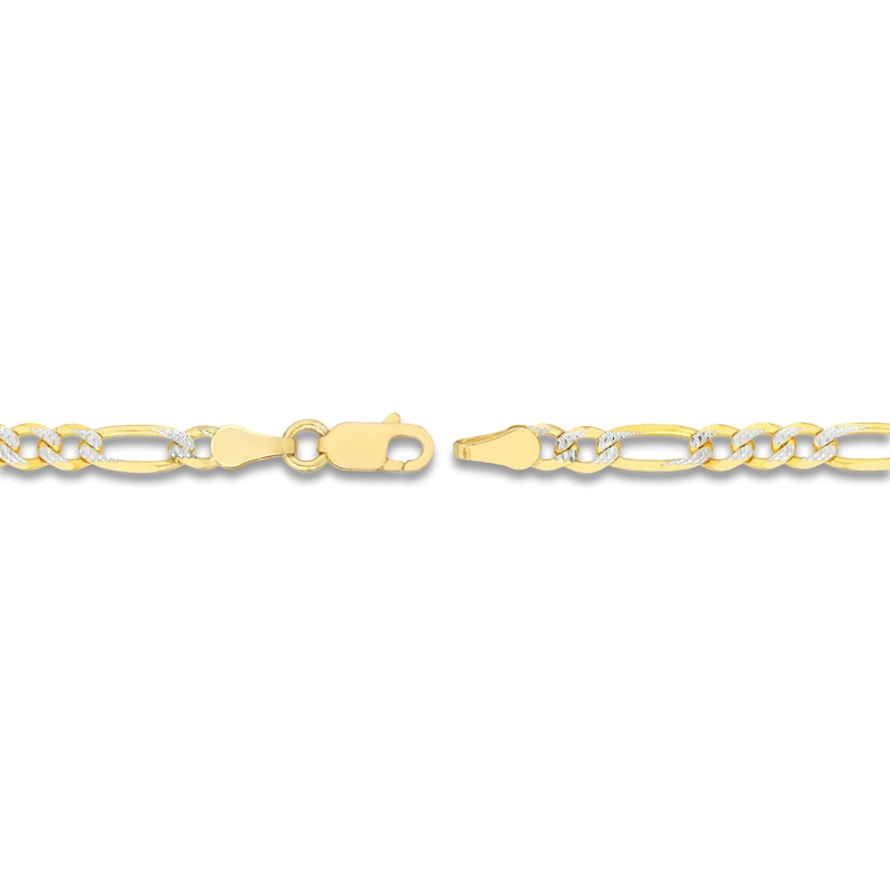 Main Image 3 of Solid Figaro Chain Necklace 14K Two-Tone Gold 24" 3.9mm