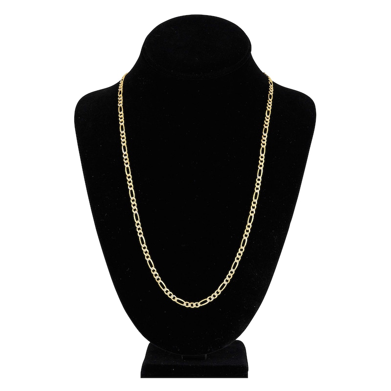 Main Image 4 of Solid Figaro Chain Necklace 14K Two-Tone Gold 24" 3.9mm