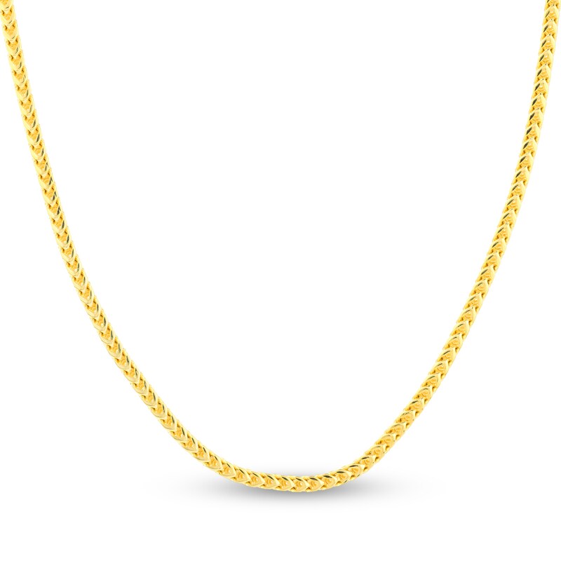 Main Image 1 of Round Solid Franco Chain Necklace 14K Yellow Gold 24" 3mm