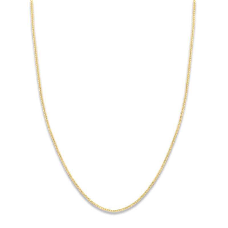 Main Image 1 of Round Solid Franco Chain Necklace 14K Yellow Gold 24" 1.2mm