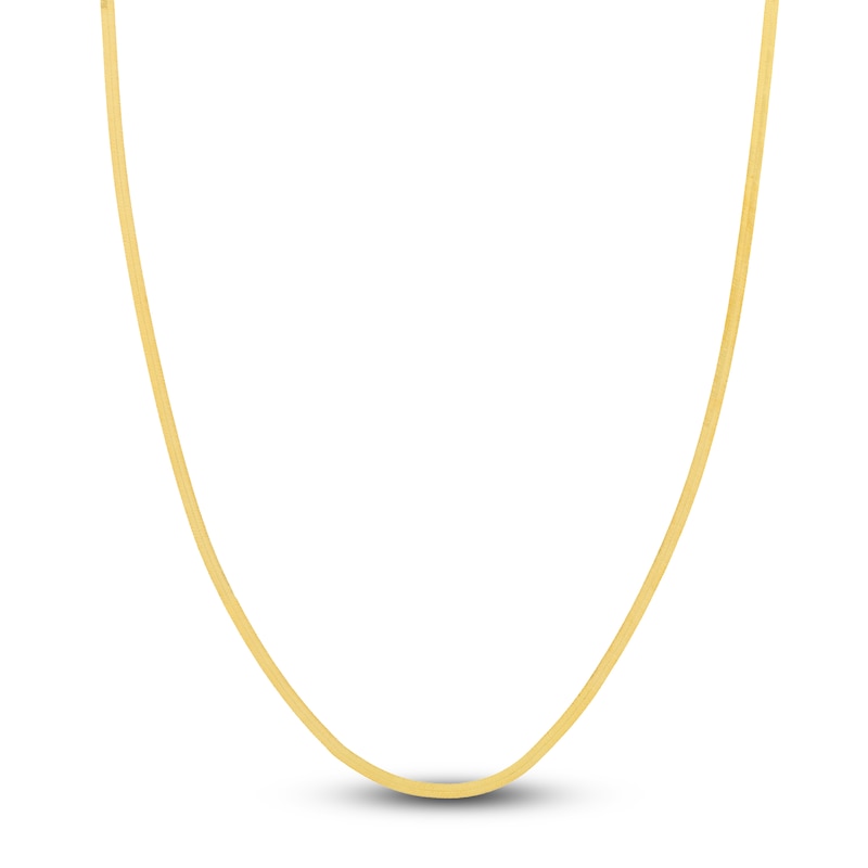 Main Image 1 of Solid Herringbone Chain Necklace 14K Yellow Gold 16" 2.7mm