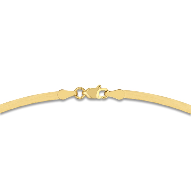 Main Image 3 of Solid Herringbone Chain Necklace 14K Yellow Gold 16" 2.7mm