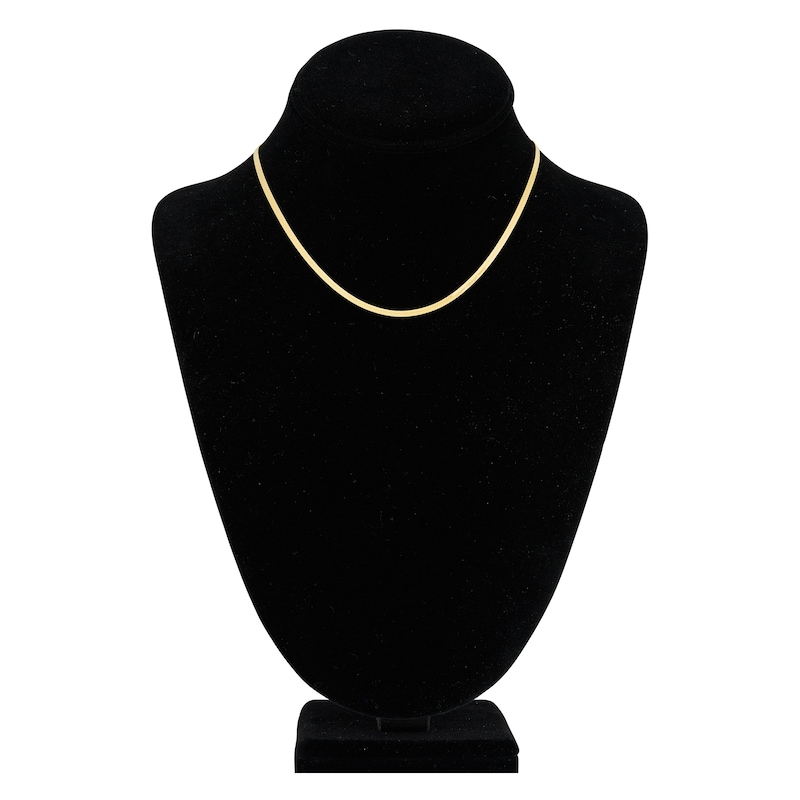 Main Image 4 of Solid Herringbone Chain Necklace 14K Yellow Gold 16" 2.7mm
