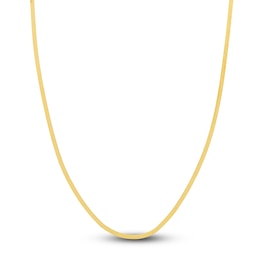 Solid Herringbone Chain Necklace 14K Yellow Gold 18" 2.7mm