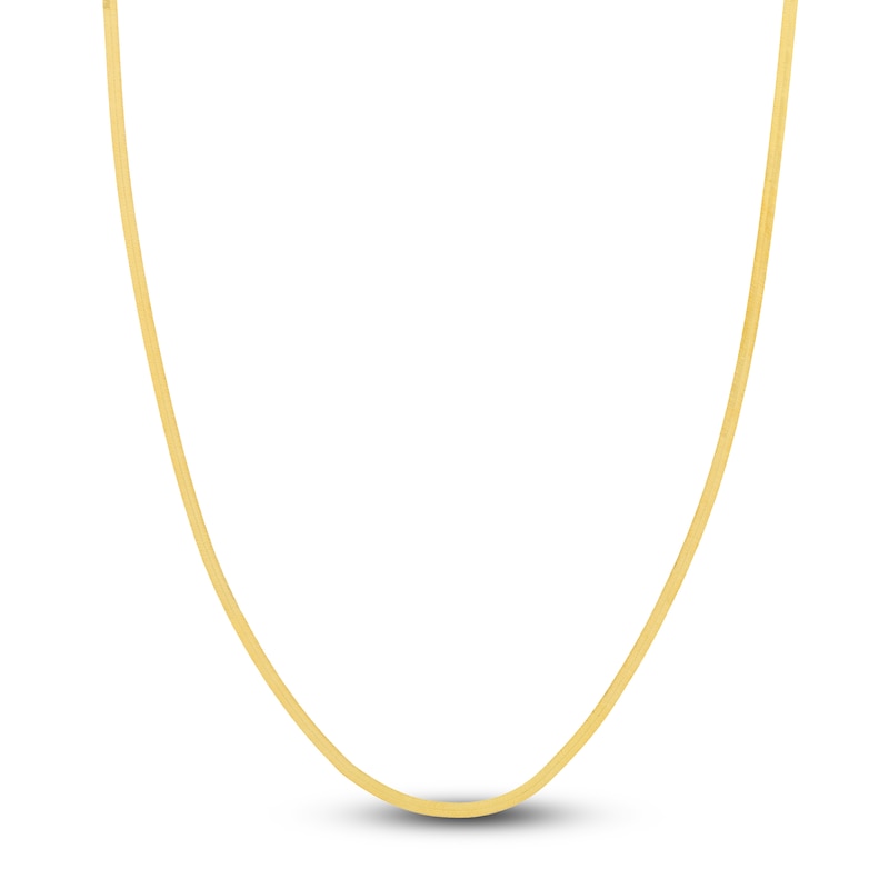 Main Image 1 of Solid Herringbone Chain Necklace 14K Yellow Gold 18" 2.7mm