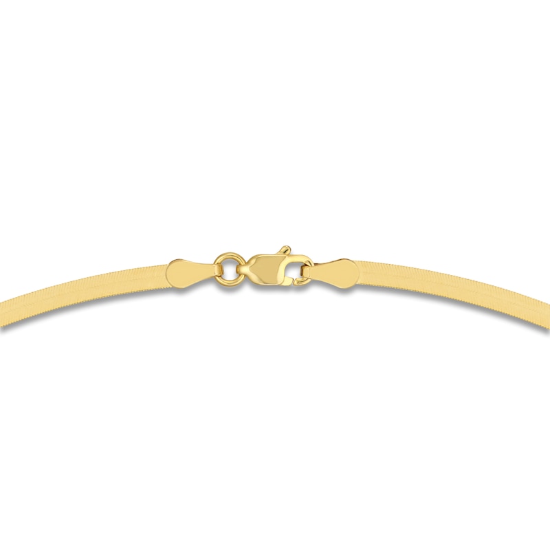 Main Image 3 of Solid Herringbone Chain Necklace 14K Yellow Gold 18" 2.7mm