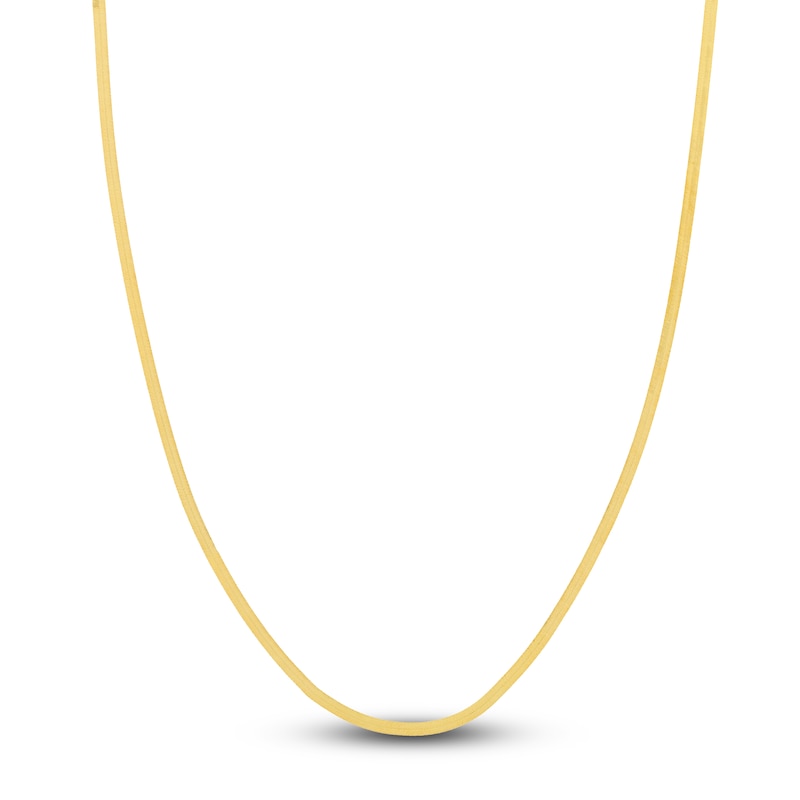 Main Image 1 of Solid Herringbone Chain Necklace 14K Yellow Gold 20" 2.7mm