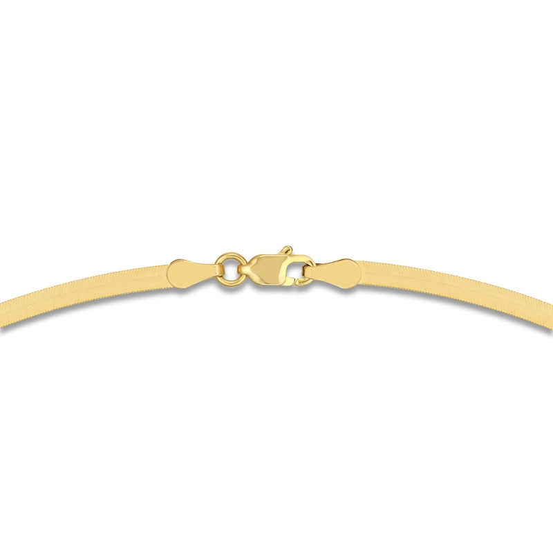 Main Image 3 of Solid Herringbone Chain Necklace 14K Yellow Gold 20" 2.7mm