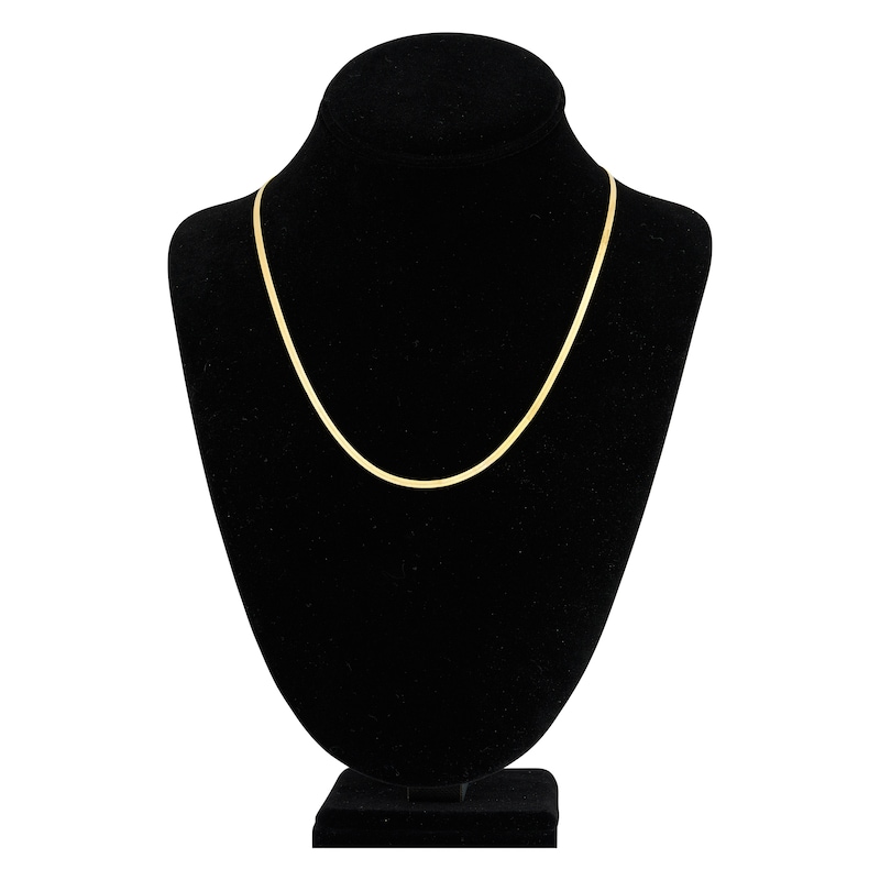 Main Image 4 of Solid Herringbone Chain Necklace 14K Yellow Gold 20" 2.7mm