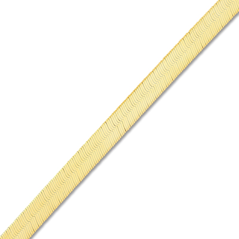 Main Image 2 of Solid Herringbone Chain Necklace 14K Yellow Gold 18" 5.1mm