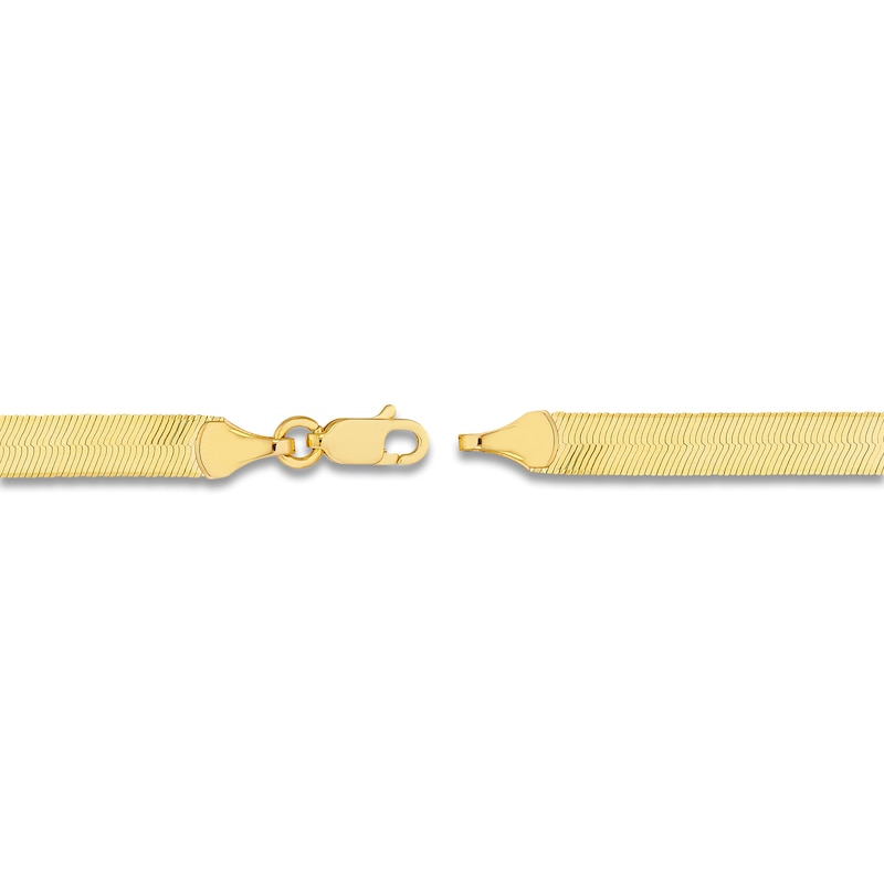 Main Image 3 of Solid Herringbone Chain Necklace 14K Yellow Gold 18" 5.1mm