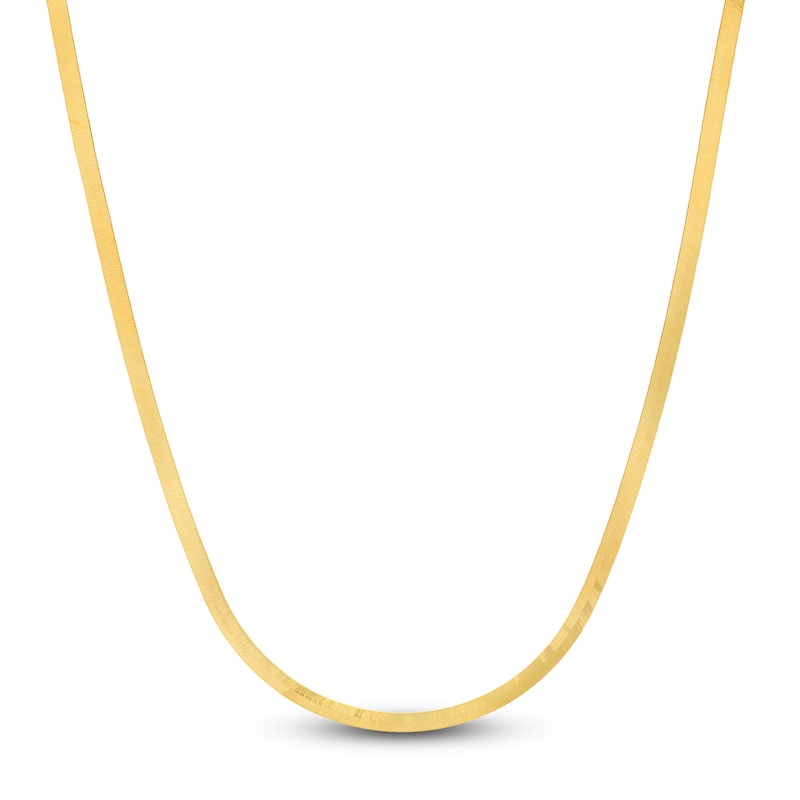 Solid Herringbone Chain Necklace 14K Yellow Gold 20" 5.1mm